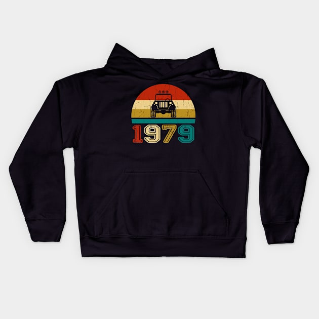 Vintage Jeep 1979 Birthday Jeep Gift Kids Hoodie by Superdadlove